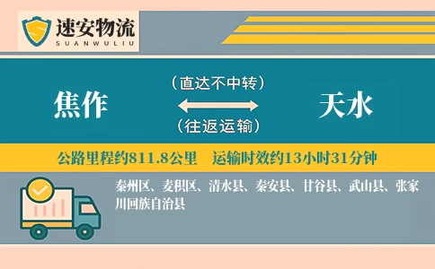焦作到天水货运公司