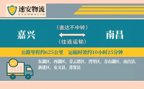 嘉兴到南昌货运公司