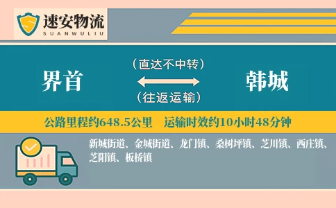 界首到韩城货运公司