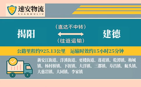 揭阳到建德货运公司