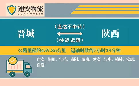 晋城到陕西货运公司