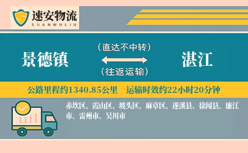 景德镇到徐闻县物流公司