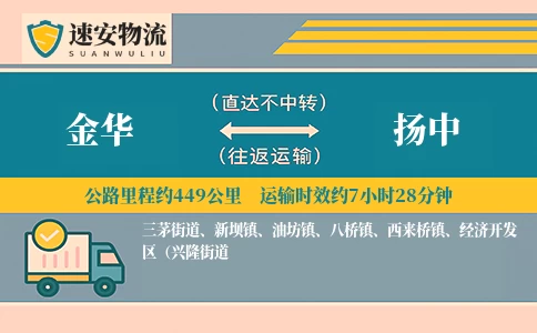 金华到扬中货运公司
