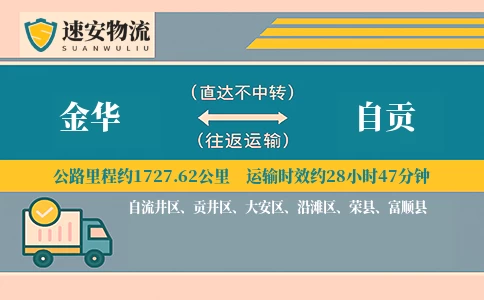 金华到自贡货运公司