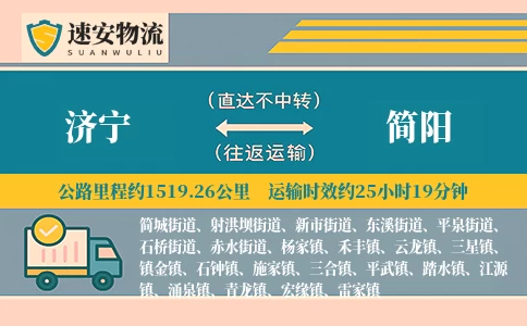 济宁到简阳货运公司