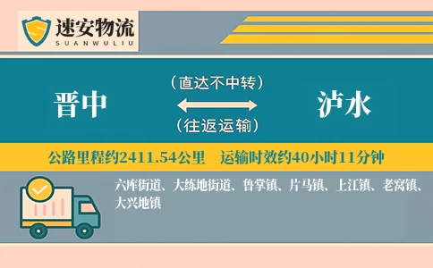晋中到泸水货运公司