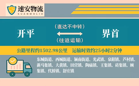 开平到界首货运公司