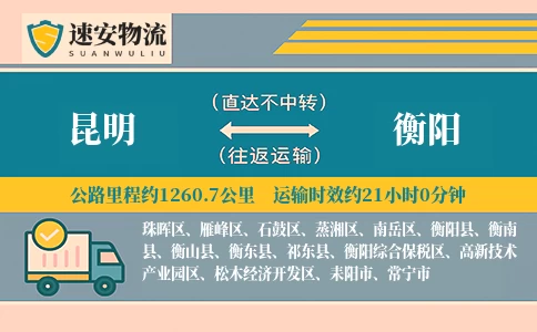 昆明到衡阳货运公司