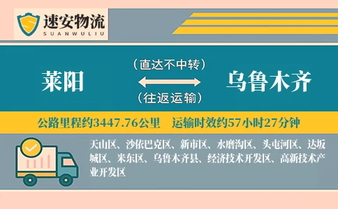 莱阳到乌鲁木齐货运公司