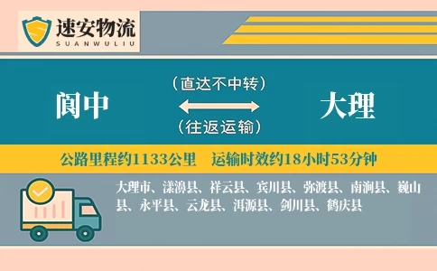 阆中到大理货运公司