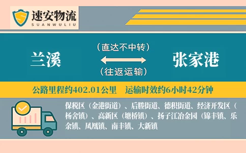 兰溪到张家港货运公司