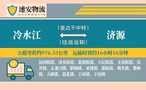 冷水江到济源货运公司