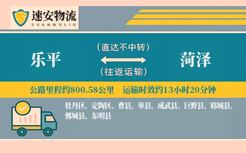 乐平到菏泽货运公司
