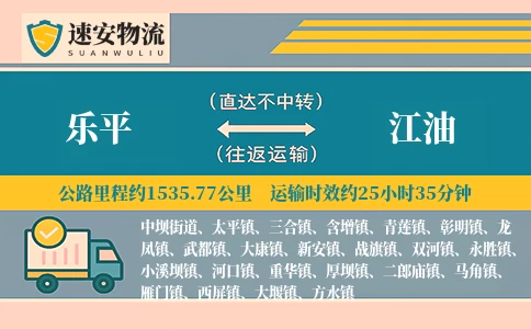 乐平到江油货运公司