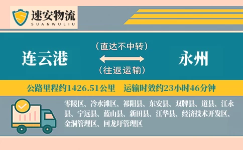 连云港到永州货运公司