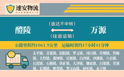 醴陵到万源货运公司