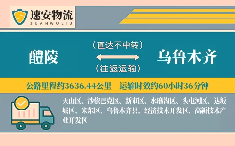 醴陵到乌鲁木齐货运公司