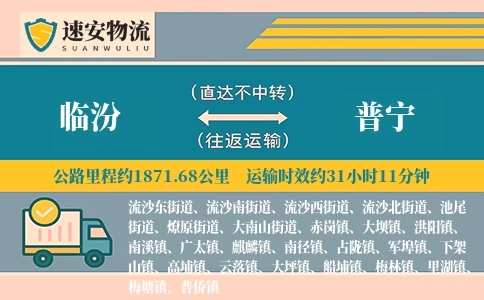 临汾到普宁货运公司