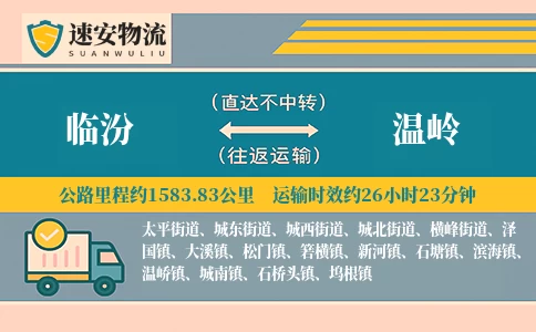 临汾到温岭货运公司