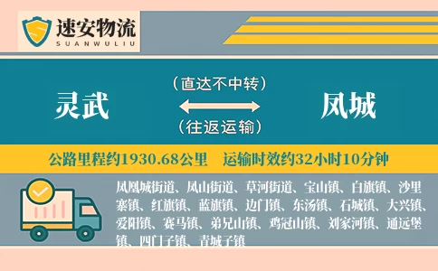 灵武到凤城货运公司