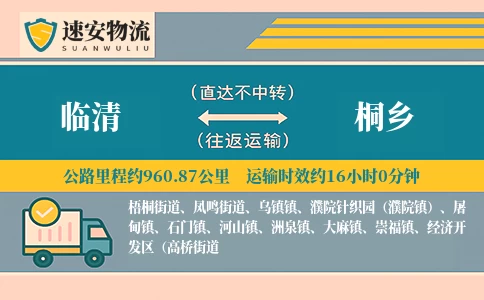 临清到桐乡货运公司