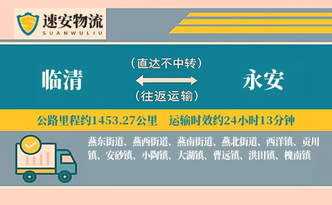 临清到永安货运公司