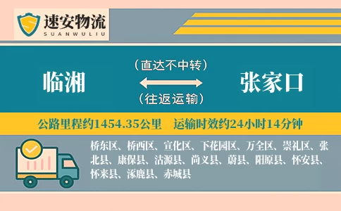 临湘到张家口货运公司