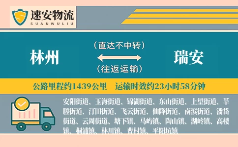 林州到瑞安货运公司