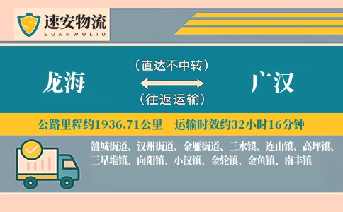 龙海到广汉货运公司