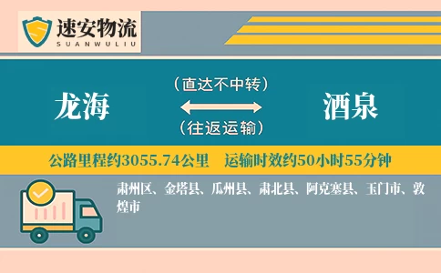龙海到酒泉货运公司