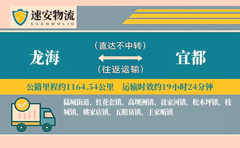 龙海到宜都货运公司