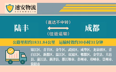 陆丰到成都货运公司
