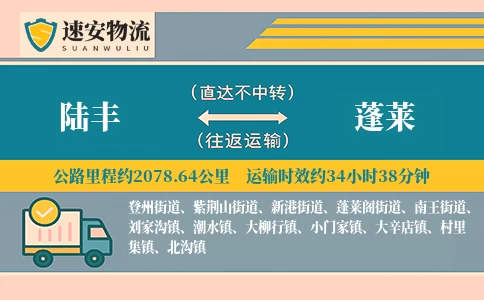 陆丰到蓬莱物流公司