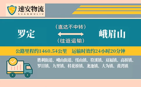 罗定到峨眉山货运公司