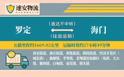 罗定到海门货运公司