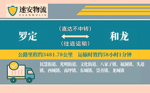 罗定到和龙物流公司