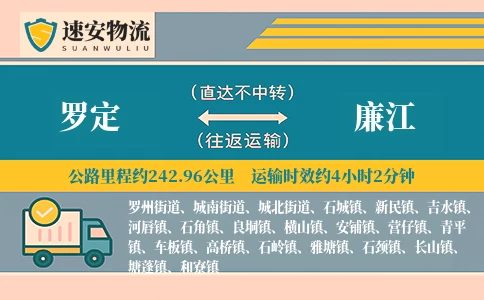 罗定到廉江货运公司
