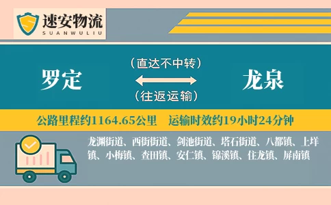 罗定到龙泉货运公司