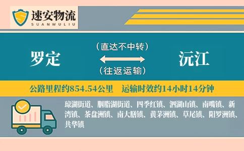 罗定到沅江货运公司