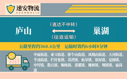 庐山到巢湖货运公司