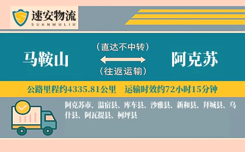 马鞍山到阿克苏货运公司