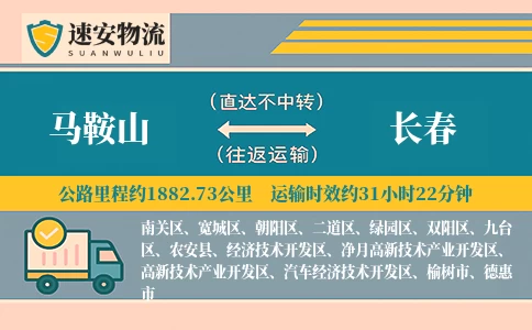 马鞍山到长春货运公司