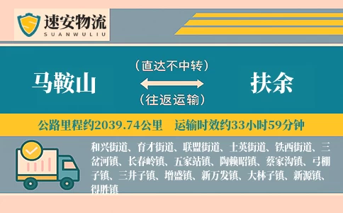 马鞍山到扶余物流公司