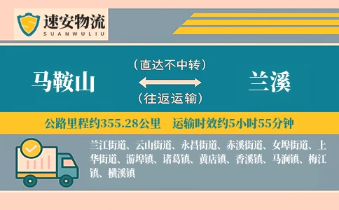 马鞍山到兰溪货运公司