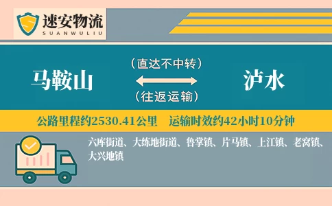 马鞍山到泸水货运公司