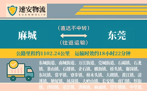 麻城到东莞货运公司