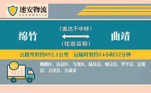 绵竹到曲靖货运公司
