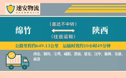 绵竹到陕西货运公司