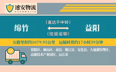绵竹到益阳货运公司