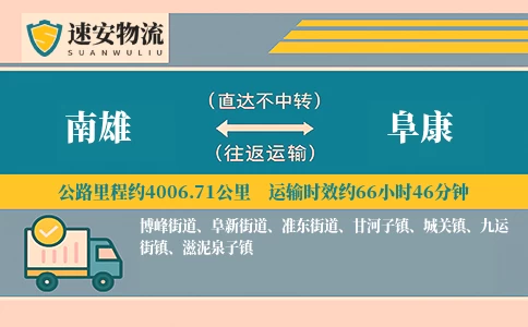 南雄到阜康货运公司
